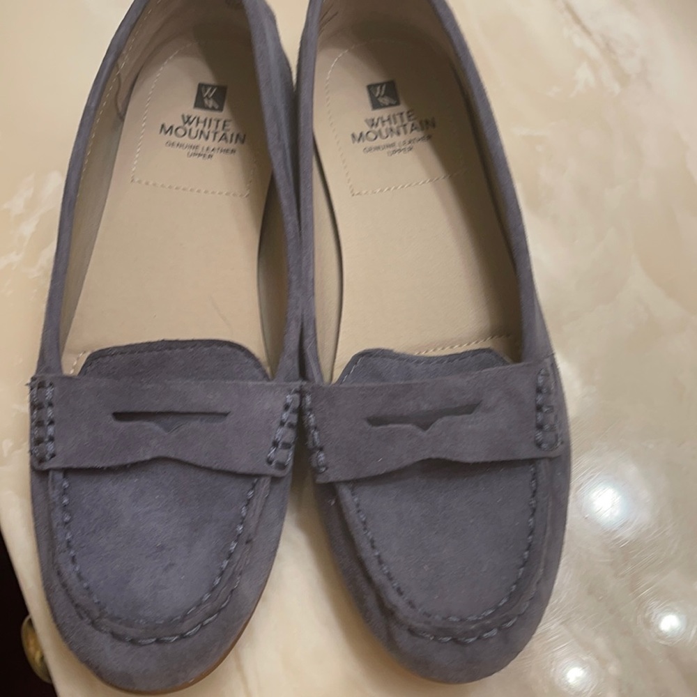 Demin blue flats